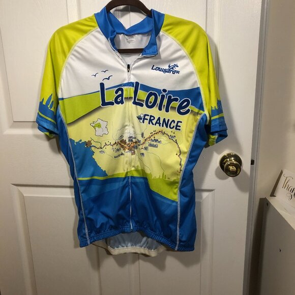 Louisard64 men blue and yellow cycling jersey, from France, size 3XL - Picture 1 of 7